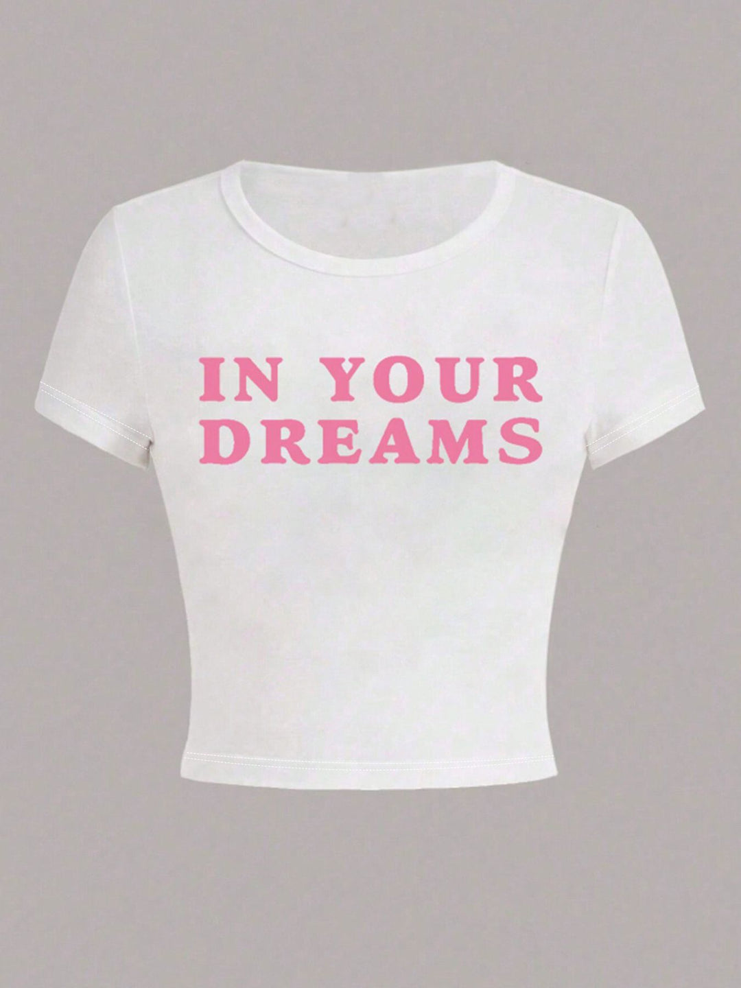 Dame Crop-T-shirt med inspirerende tryk og tætsiddende pasform Skovae