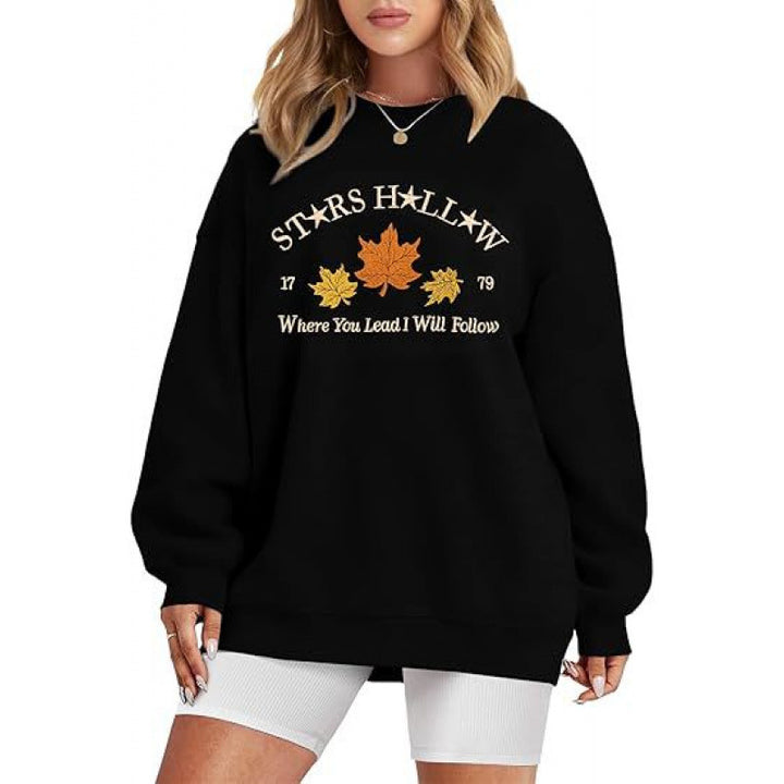 Kvinders sweatshirt med en løs pasform og dekorativt efterårsmotiv Stilla