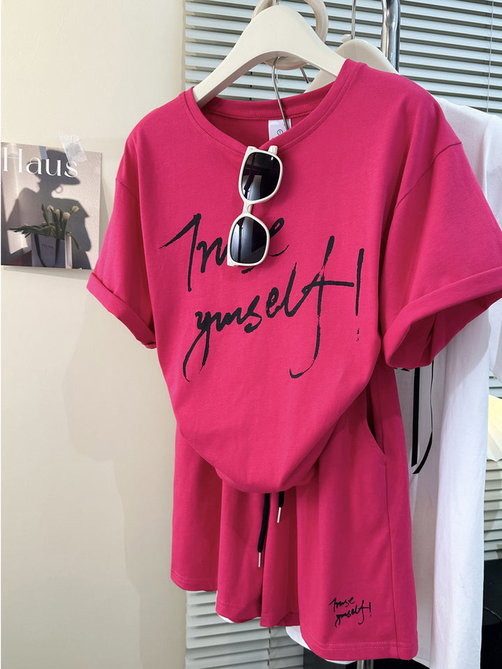 Dame Oversized Grafik-T-shirt med kreativt print Stilla