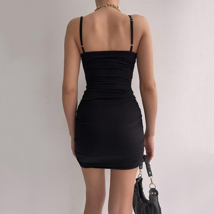 Damer Rynke Cut-Out Bodycon Mini Kjole Stilla