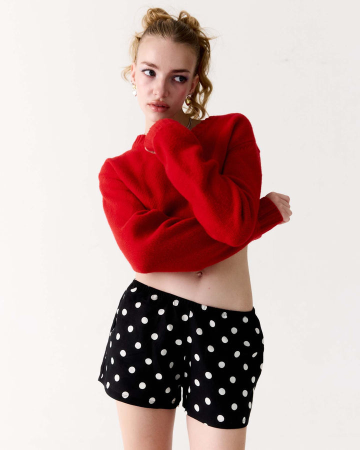 Dame korte boxershorts med kærligt designet punktemønster Skovae