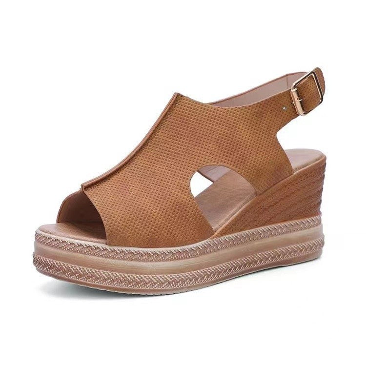 Dame elegante og behagelige Wedge-sandaler med åben hæl og justerbar rem Stilla