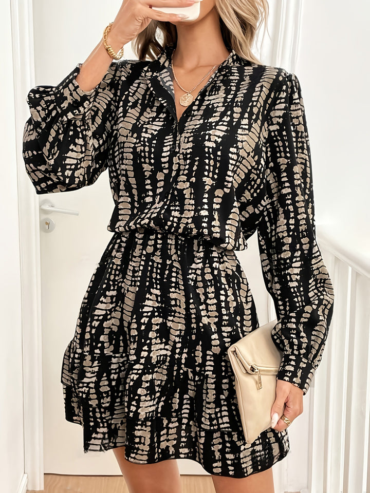 Dame elegant minikjole med struktureret print Stilla