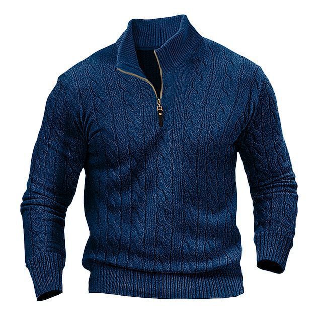 Herrer Kabelstrik Fjerdedel-lynlås Pullover Stilla