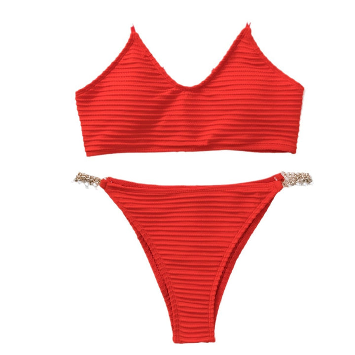 Dame bikini-sæt med raffineret kæde-detail og elastisk pasform Stilla