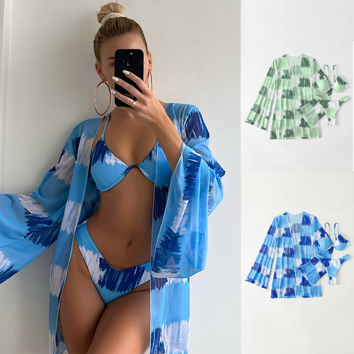 Dame Bikinisæt med elegant Cover-Up og forførende V-udskæring Skovae
