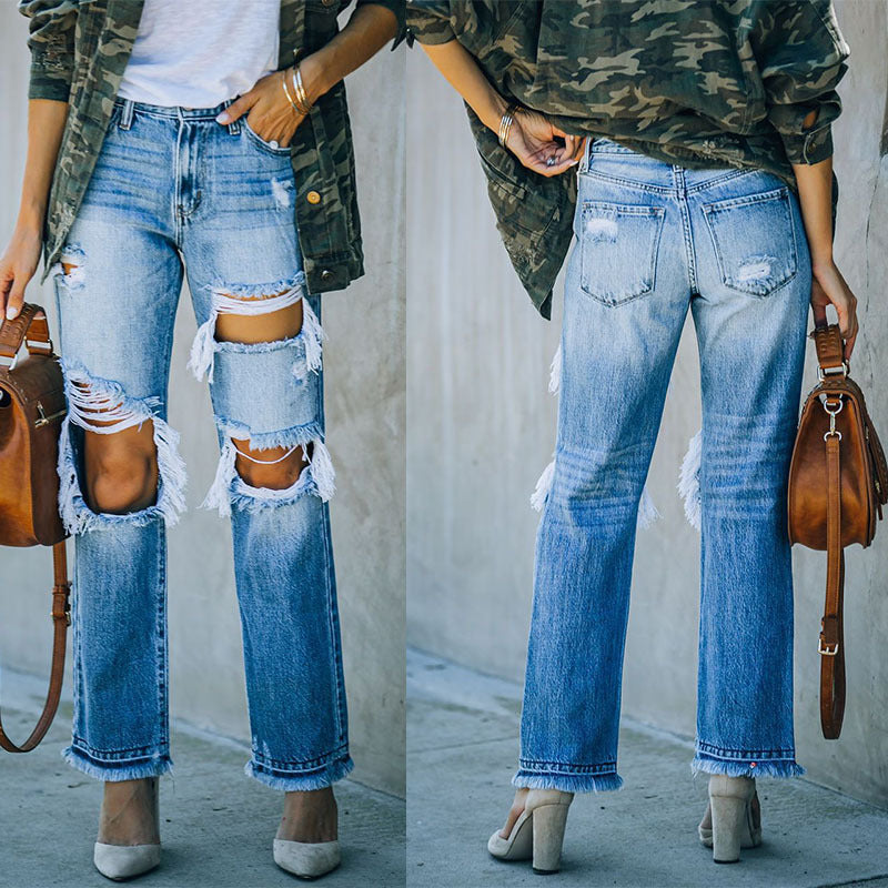 Femme Zerrissene Relaxed Fit Ripped Jeans Stilla