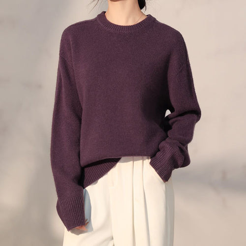 Femme Klassisk Strikpullover Stilla