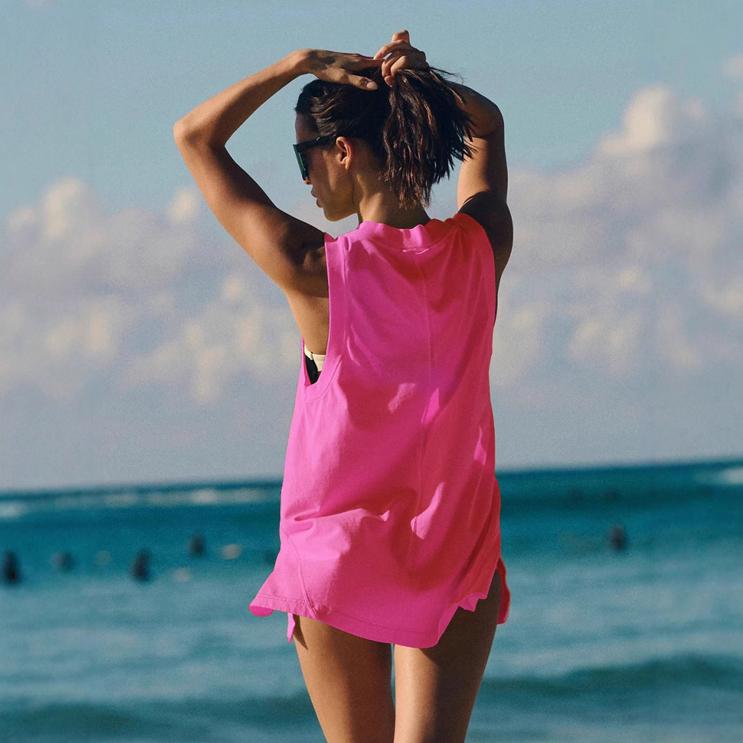 Dame leger strandtop med asymmetrisk snit Stilla