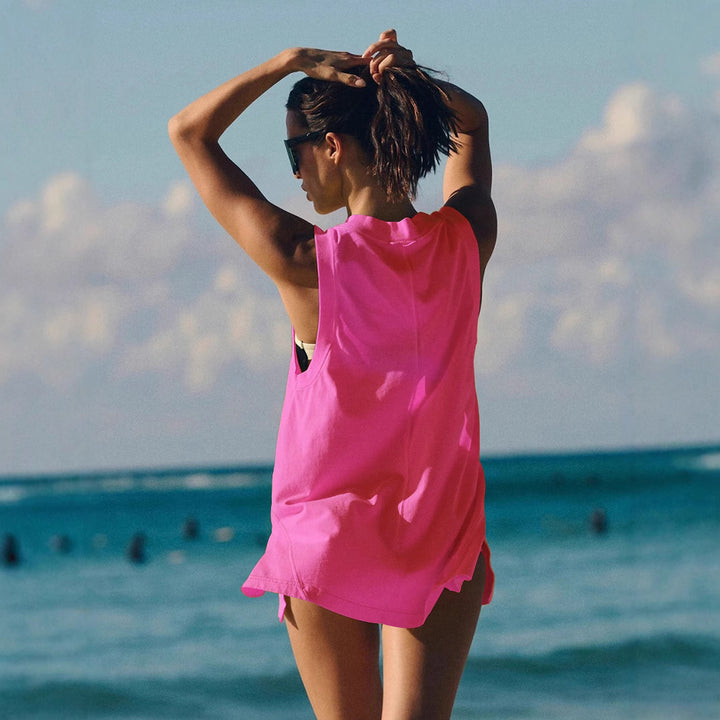 Dame leger strandtop med asymmetrisk snit Stilla