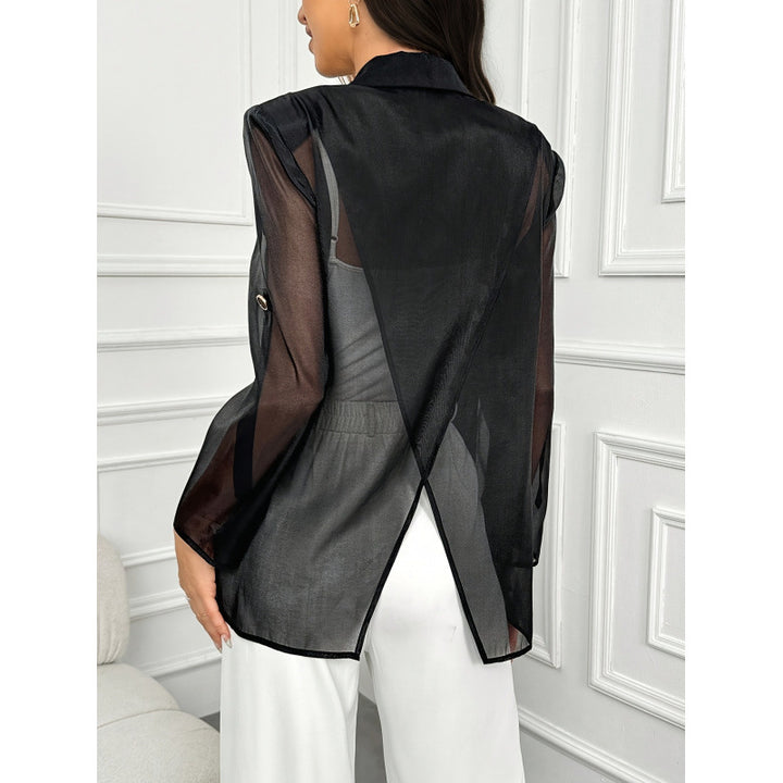 Dame Elegant Blazer med transparente ærmer Skovae