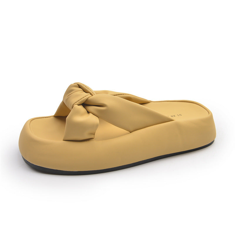 Femme Knoten-detalje Slide Sandaler Stilla