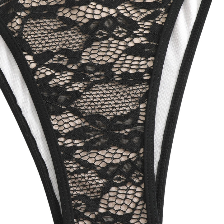 Dame Triangel-Bikini med elegant blondermønster og guldaccent Stilla