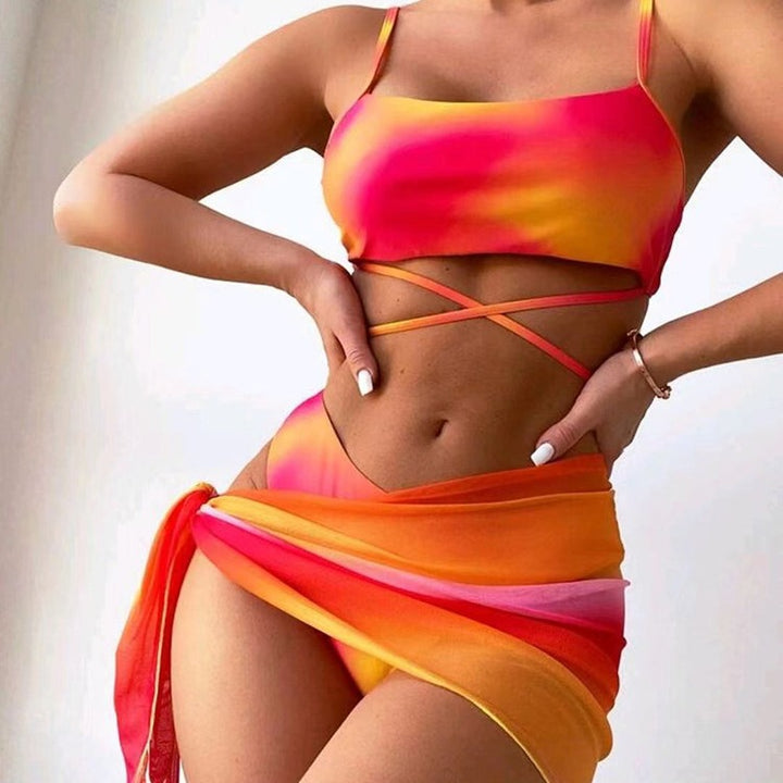 Dame Bikini Sæt med asymmetrisk Nederdel Stilla
