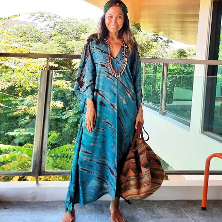 Dame Kaftan i moderne farvemix Stilla