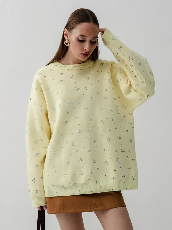 Kvinders casual sweatshirt med blomsterdesign og oversized pasform Stilla
