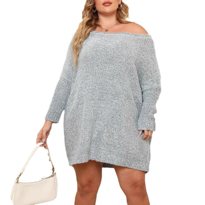 Dame Oversized Strikkjole med afslappet udskæring og lange ærmer Stilla