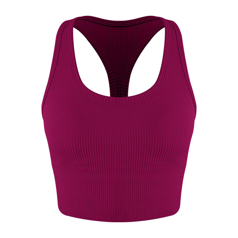 Dame Sports Racerback Crop Top med fugtregulerende materiale og elastisk pasform Stilla