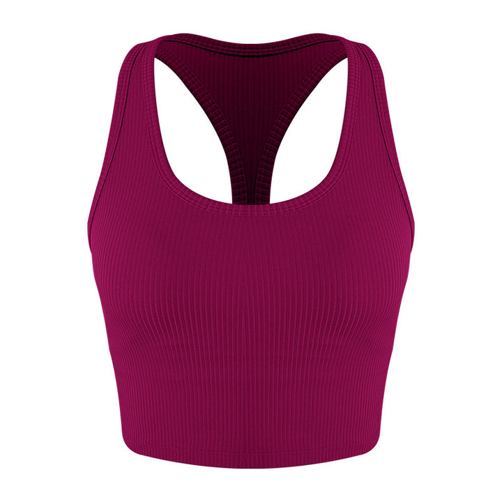 Dame Sports Racerback Crop Top med fugtregulerende materiale og elastisk pasform Stilla
