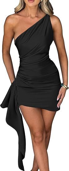 Dame Elegant og figursyet asymmetrisk cocktailkjole Stilla