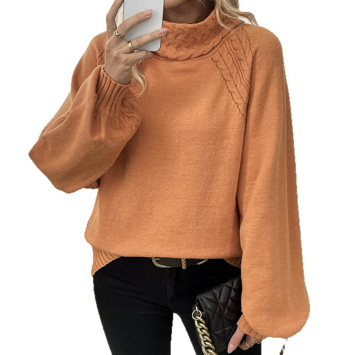 Damepullover med rullekrave og struktureret kabeldesign Stilla