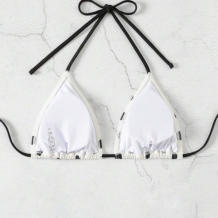 Dame trekant bikini top med søde prikker og justerbare stropper Skovae