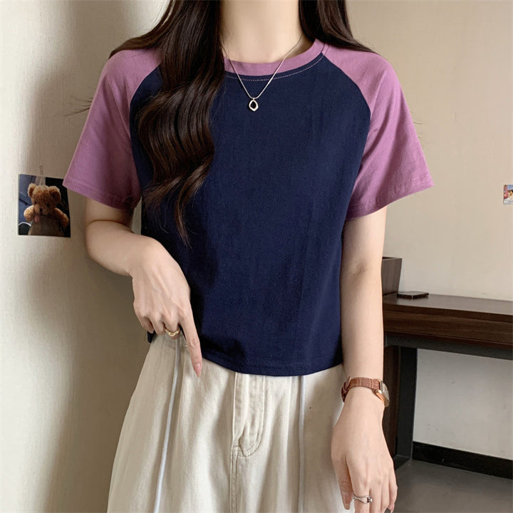 Femme Casual Farveblok T-Shirt Stilla