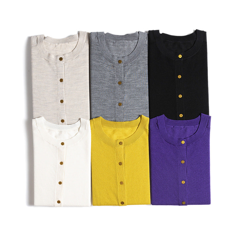 Dame Button-Up Cardigan med dekorative knapper Stilla
