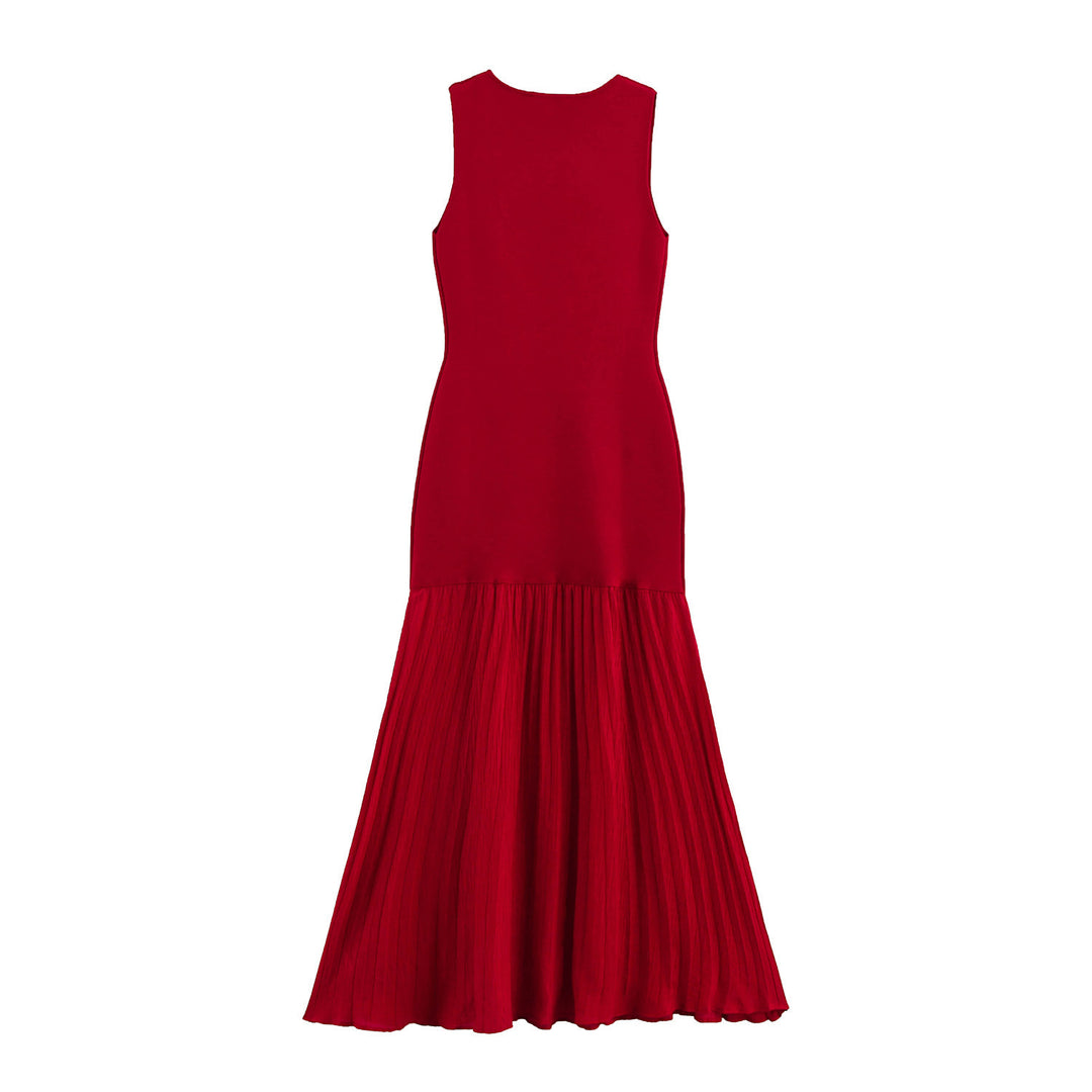 Femme Elegante Fald Maxi Kjole med struktureret Overdel Stilla