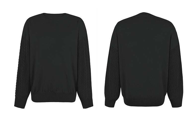 Stilla | Afslappet O Hals Langærmet Ensfarvet Løs Sweatshirt