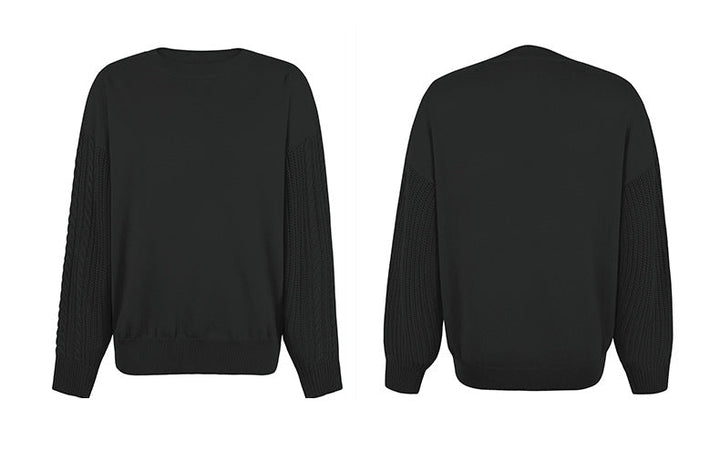 Stilla | Afslappet O Hals Langærmet Ensfarvet Løs Sweatshirt