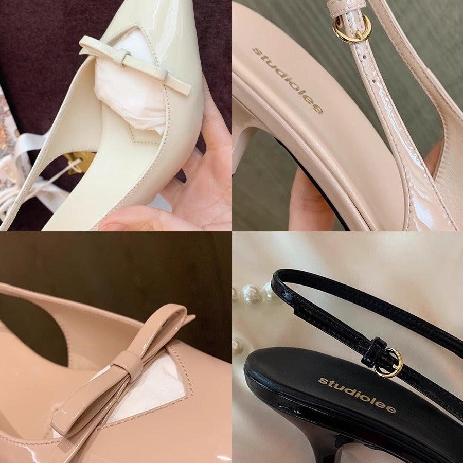 Dame Elegant Slingback Spidse Tæer Hæle Stilla