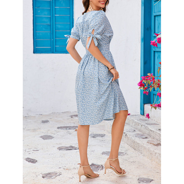 Dame Floral Print Button-Up Midi Kjole Stilla