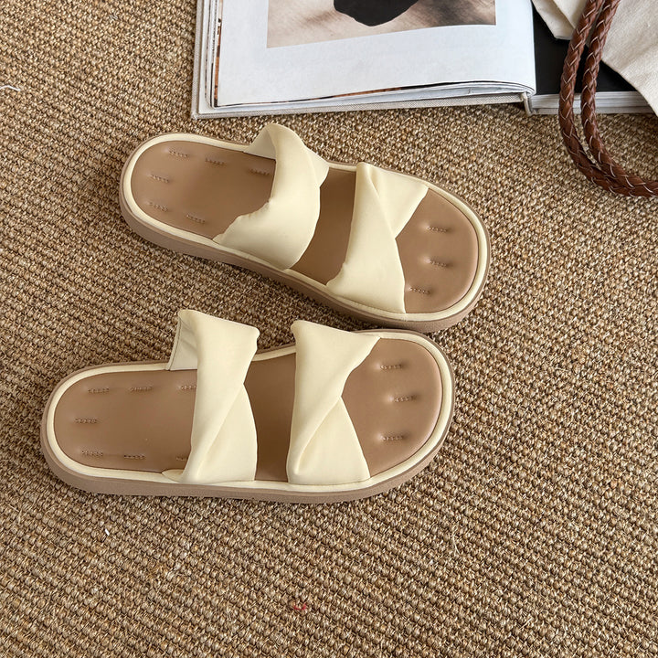 Femme Cross-Over Slide Sandaler med polstret sål Stilla