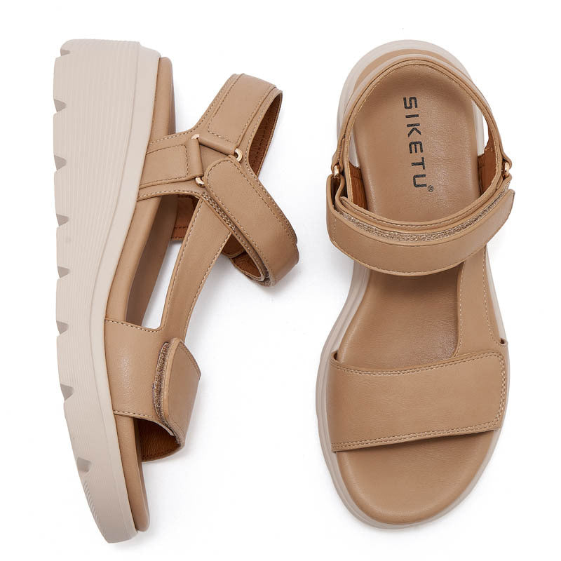 Dame Plateau-sandaler med justerbare remme og stødabsorberende sål Stilla