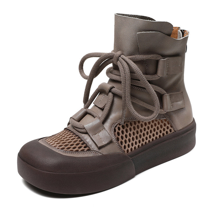 Dame mode High-Top Sneakers med mesh-indlæg og justerbare stropper Stilla