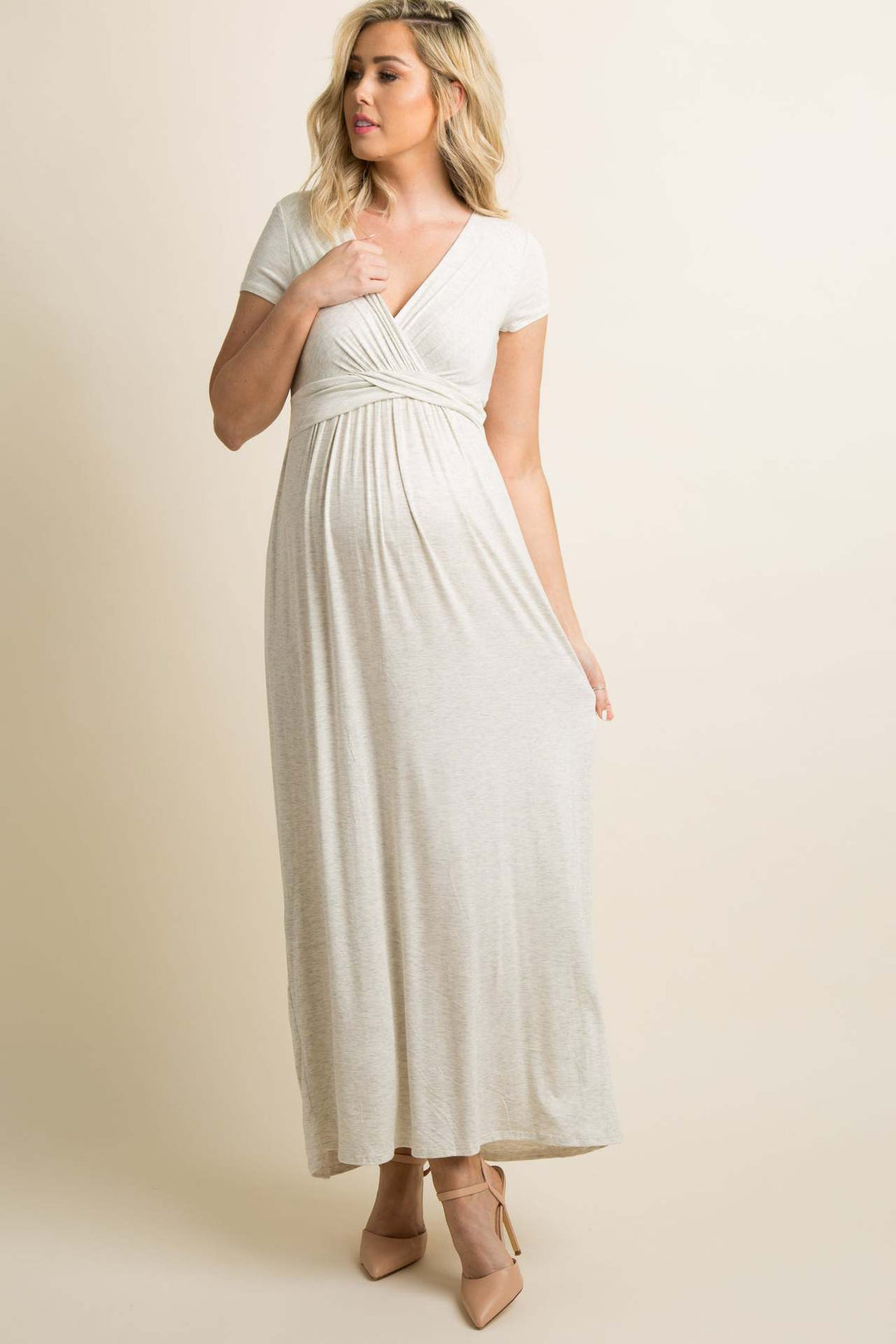 Dame Graviditets-Wrap-Maxikjole Stilla