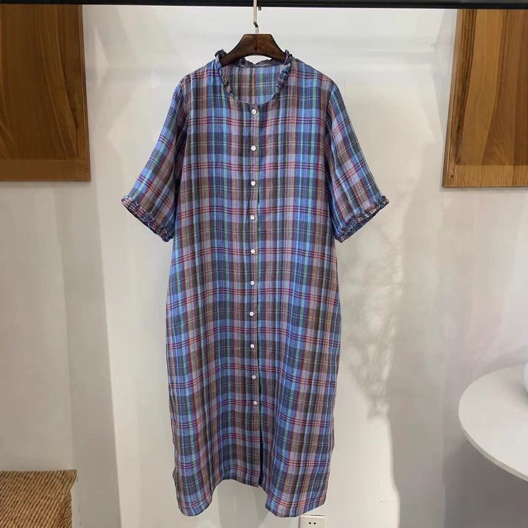 Femme Casual Rutig Midi Kjole Stilla
