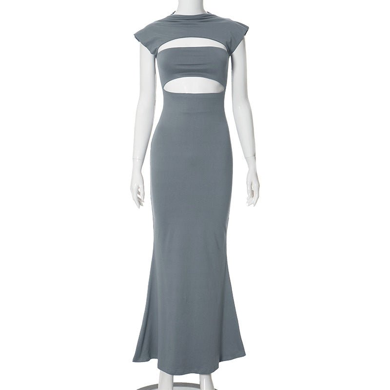 Dame elegant maxikjole med modeller i cut-out stil og figursyet snit Stilla
