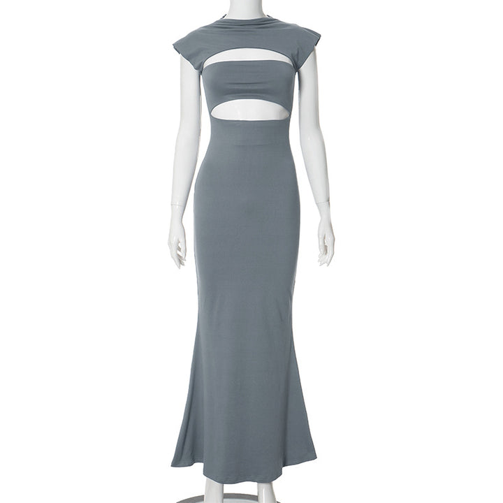 Dame elegant maxikjole med modeller i cut-out stil og figursyet snit Stilla