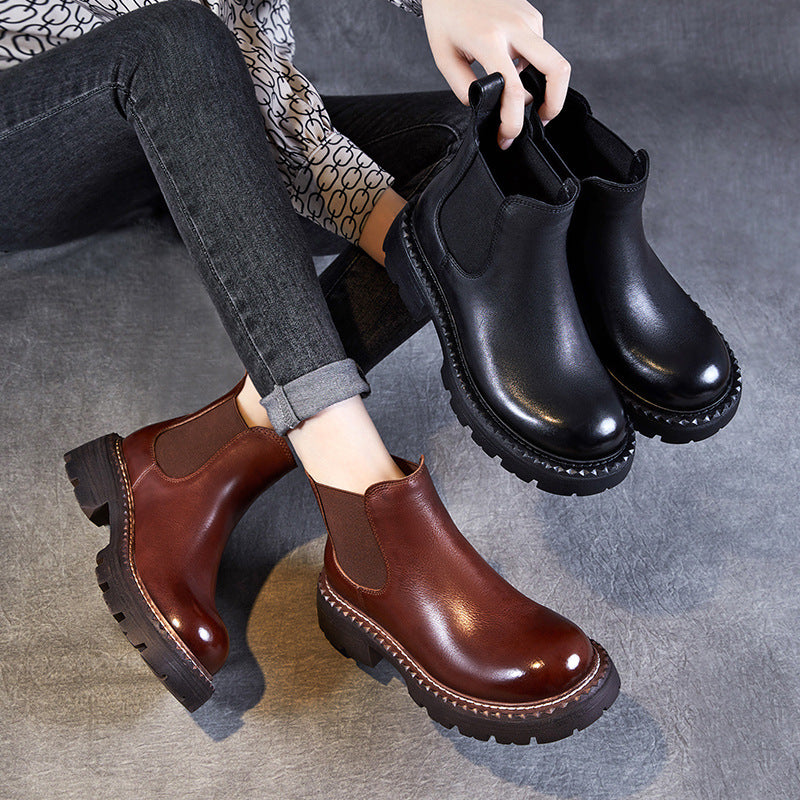 Dame Chunky-sål Chelsea-støvler med slip-on-design Stilla