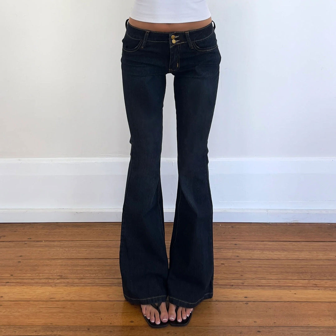 Dame Bootcut Jeans med høj talje og elegant sømføring Skovae