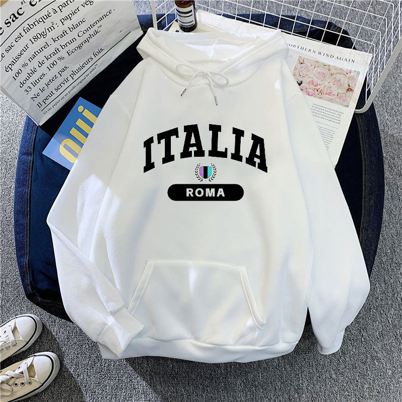 Dame hoodie med Italien print Skovae