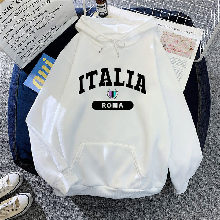 Dame hoodie med Italien print Skovae