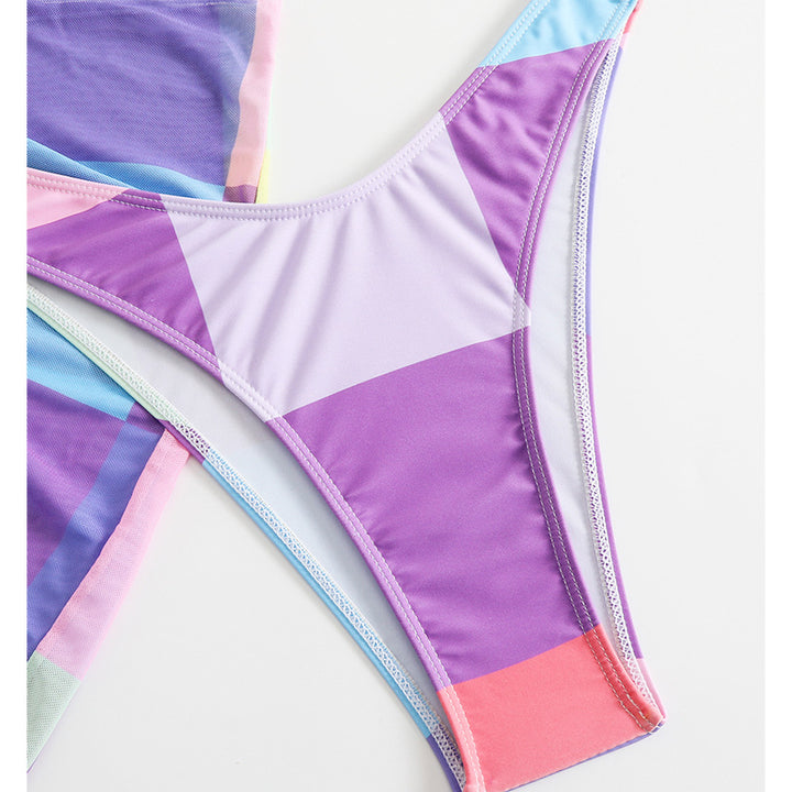 Dame bikini-sæt med kreativ patchwork-design og legende accenter Stilla