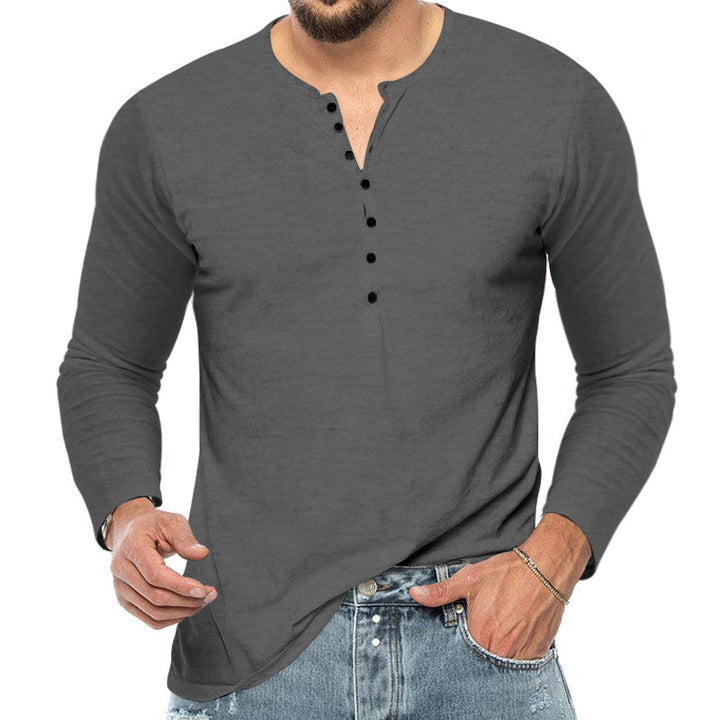 Herrer Langærmet Henley T-shirt med struktureret overflade Stilla