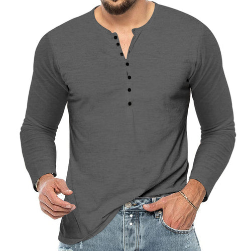 Herrer Langærmet Henley T-shirt med struktureret overflade Stilla