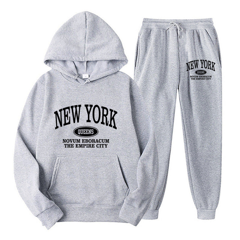 Kvinders hoodie sæt med alsidig skrift og komfortable lommer Skovae