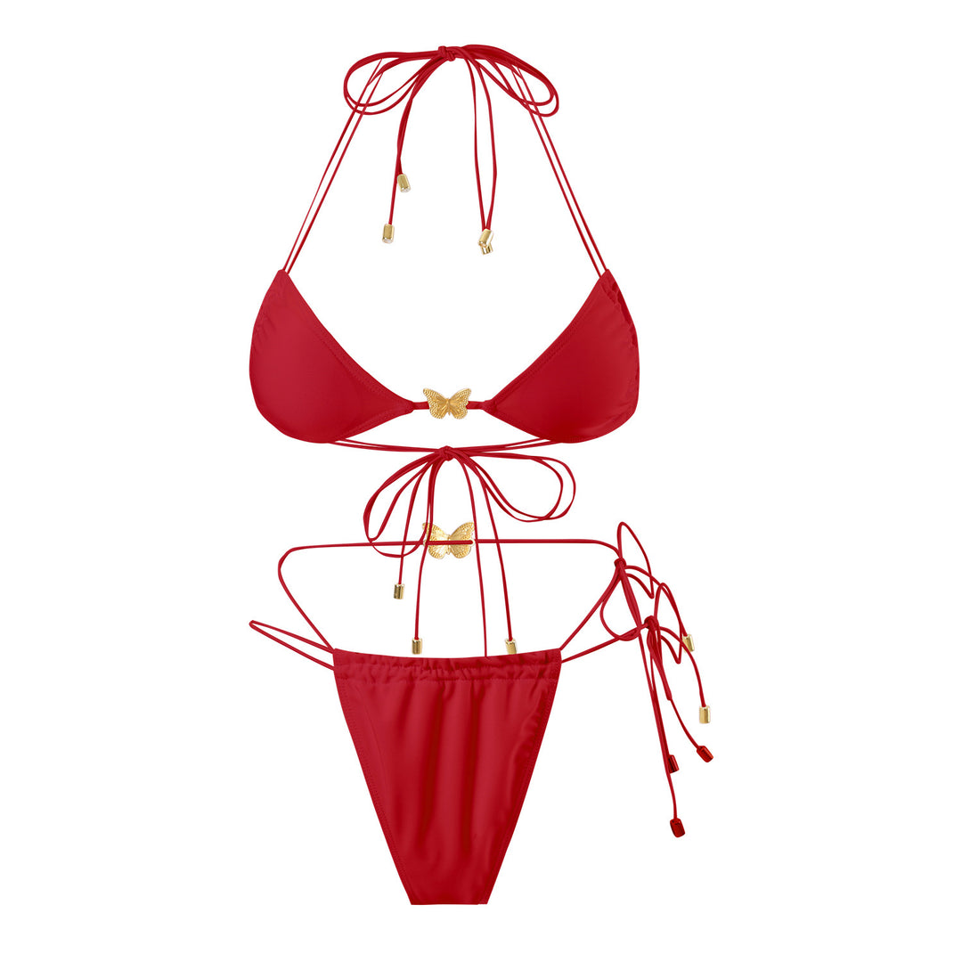 Dame Bikini-sæt med luksuriøse, gyldne sommerfugledetaljer Stilla