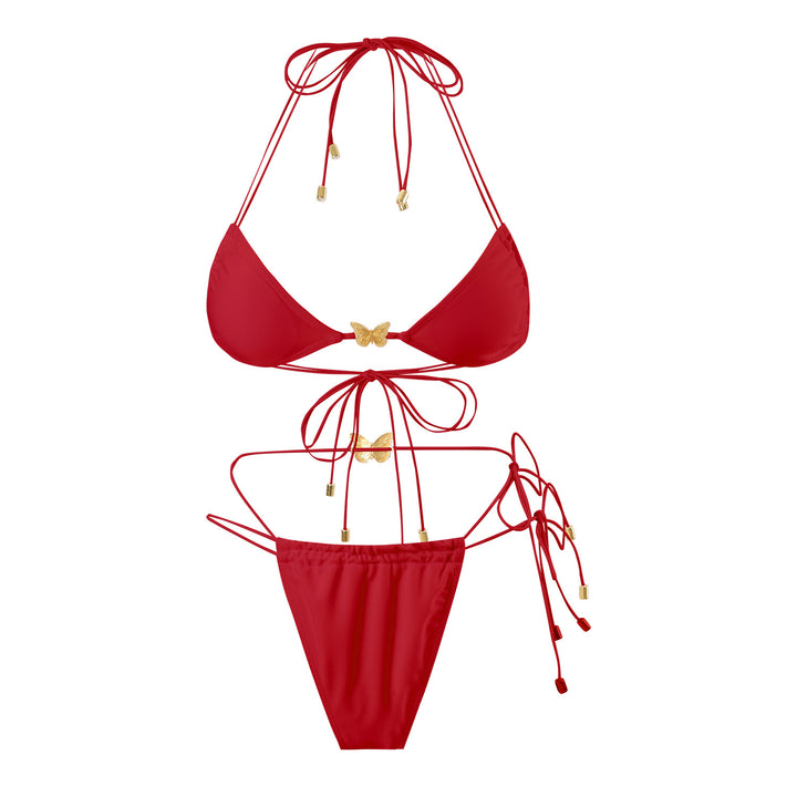 Dame Bikini-sæt med luksuriøse, gyldne sommerfugledetaljer Stilla